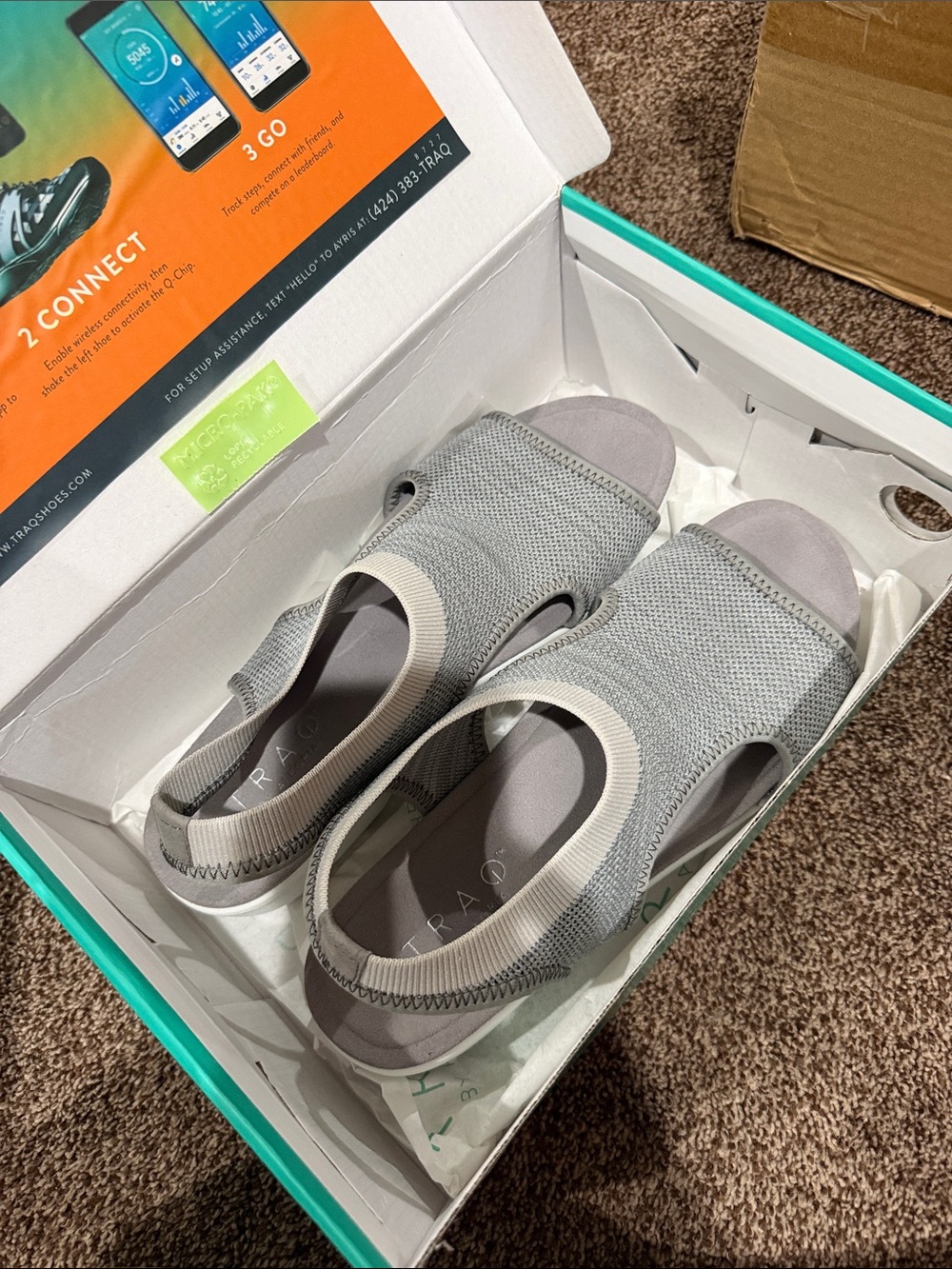 Traq by Alegria Gray Knit Slingback Sandals